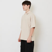 Men Oversized Polo Shirt - Beige - SM2512206B