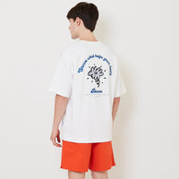 Men Embroidery Oversized Tee - Off White - SM2512211A