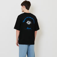 Men Embroidery Oversized Tee - Black - SM2512211D