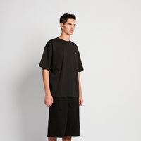 Men Embroidery Oversized Tee - Black - SM2507116D