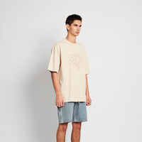 Men Embroidery Oversized Tee - Beige - SM2512212B