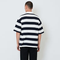 Men Oversized Stripe Top - Off White - SM2601003A