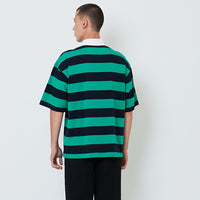 Men Oversized Stripe Top - Green - SM2601003B