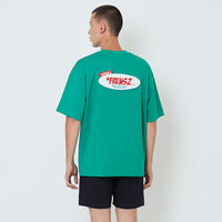 Men Printed Oversized Tee - Lime - SM2601010B