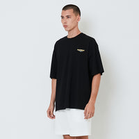 Men Embroidery Oversized Tee - Black - SM2601012D
