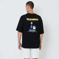 Men Embroidery Oversized Tee - Black - SM2601012D