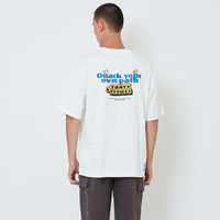 Men Printed Oversized Tee - Off White - SM2601013A