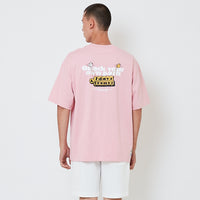 Men Printed Oversized Tee - Salmon - SM2601013B