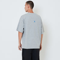 Men Embroidery Oversized Tee - Melange Grey - SM2601014C