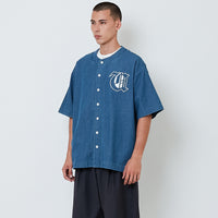 Men Embroidery Baseball Shirt - Blue - SM2603030A