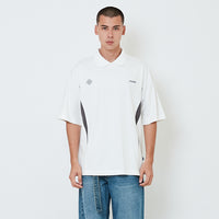 Men Printed Oversized Polo Tee - Off White - SM2603032A