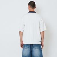 Men Embroidery Oversized Polo Top - Off White - SM2603033A