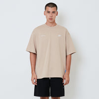 Men Embroidery Oversized Tee - Beige - SM2603040C