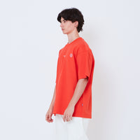 Men Printed Oversized Tee - Dark Orange - SM2603041C
