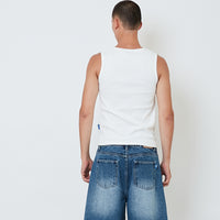 Men Ribbed Tank Top - Off White - SM2603061A