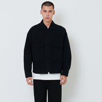 Men Oversized Jacket - Black - SM2603065A