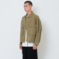 Men Oversized Jacket - Green - SM2603065B