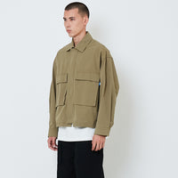 Men Oversized Jacket - Green - SM2603065B