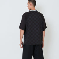 Men Embroidery Oversized Polo Tee - Black - SM2604043A