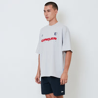Men Embroidery Oversized Tee - Grey - SM2604046B