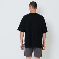 Men Embroidery Oversized Tee - Black - SM2604046D