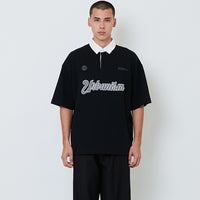 Men Embroidery Oversized Polo Tee - Black - SM2604047C