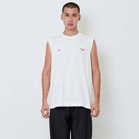 Men Printed Oversized Sleeveless Top - Off White - SM2604048A