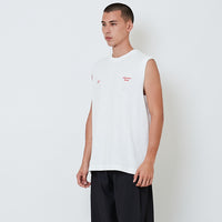 Men Printed Oversized Sleeveless Top - Off White - SM2604048A