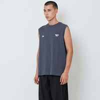 Men Printed Oversized Sleeveless Top - Metal - SM2604048B