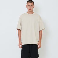 Men Printed Oversized Tee - Beige - SM2604049B