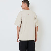 Men Printed Oversized Tee - Beige - SM2604049B