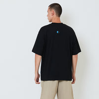 Men Printed Oversized Tee - Black - SM2604049F