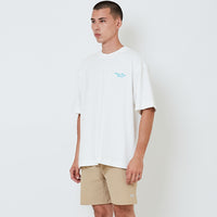 Men Embroidery Oversized Tee - Off White - SM2604050A