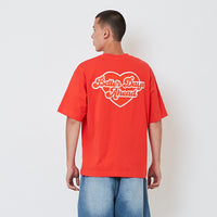 Men Embroidery Oversized Tee - Dark Orange - SM2604051C