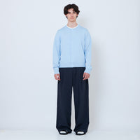 Men Pleated Long Pants - Navy - SM2605063A