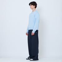 Men Pleated Long Pants - Navy - SM2605063A
