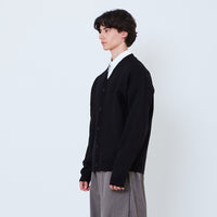 Men Oversized Cardigan - Black - SM2605086D