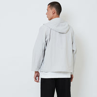 Men Oversized Parka - Light Grey - SM2605096A