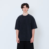 Men Oversized Washed Tee - Black - SM2605107B