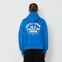 Men Cropped Hoodie Jacket - Blue - SM2606098C