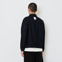 Men Denim Cropped Jacket - Dark Blue - SM2607090A