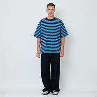 Men Barrel Leg Long Jeans - Dark Blue - SM2607091A