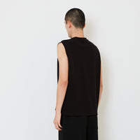 Men Oversized Sleeveless Top - Black - SM2607139C