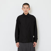 Men Oversized Oxford Shirt - Black - SM2607149D
