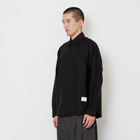 Men Oversized Oxford Shirt - Black - SM2607149D