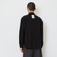 Men Oversized Oxford Shirt - Black - SM2607149D