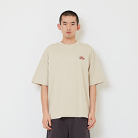 Men Printed Oversized Tee - Beige - SM2607159B