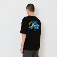 Men Printed Oversized Tee - Black - SM2607159D