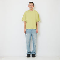 Men Straight Cut Ripped Long Jeans - Light Blue - SM2608088A