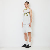 Men Mesh Pinstripe Shorts - Off White - SM2608147A